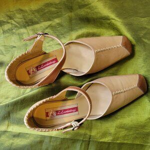 Western Style Leather Square Toe Vintage Mary Jane Kitten Heels Size 7